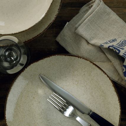 Jídelní sada 24 ks béžová/porcelán