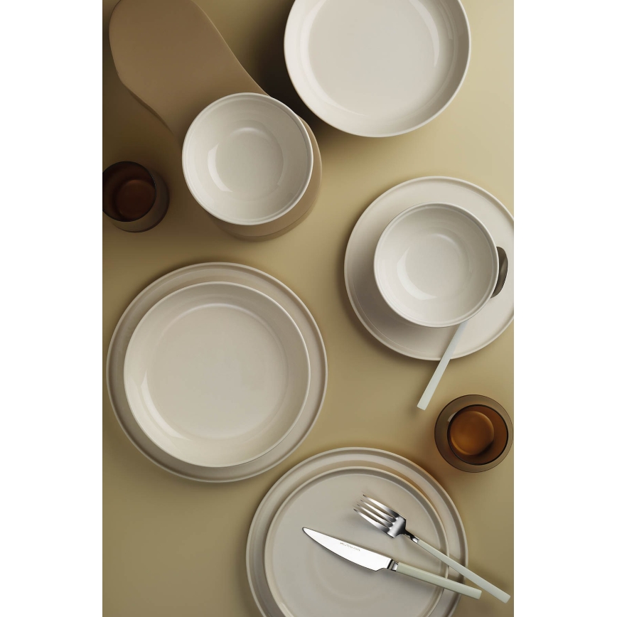 Jídelní sada 24 ks béžová/porcelán