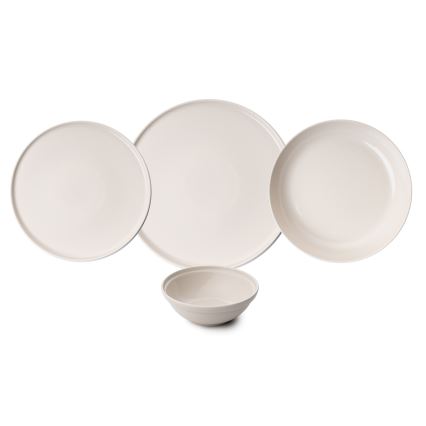 Jídelní sada 24 ks béžová/porcelán