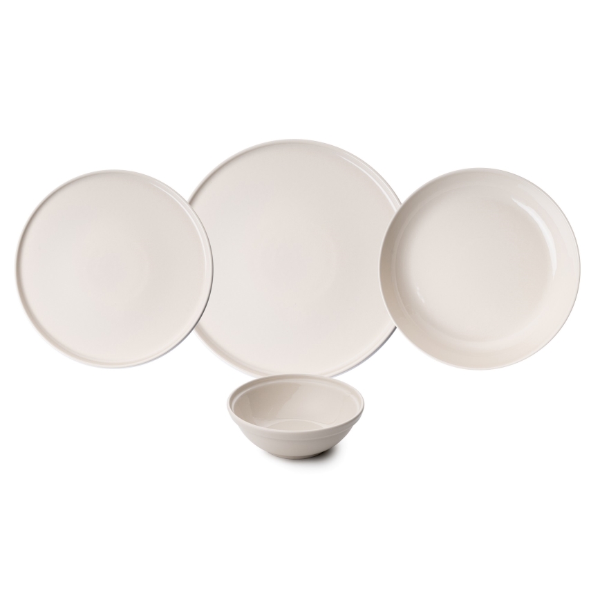 Jídelní sada 24 ks béžová/porcelán