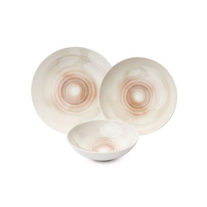 Jídelní sada 24 ks béžová/porcelán