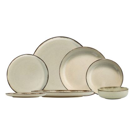 Jídelní sada 24 ks béžová/porcelán