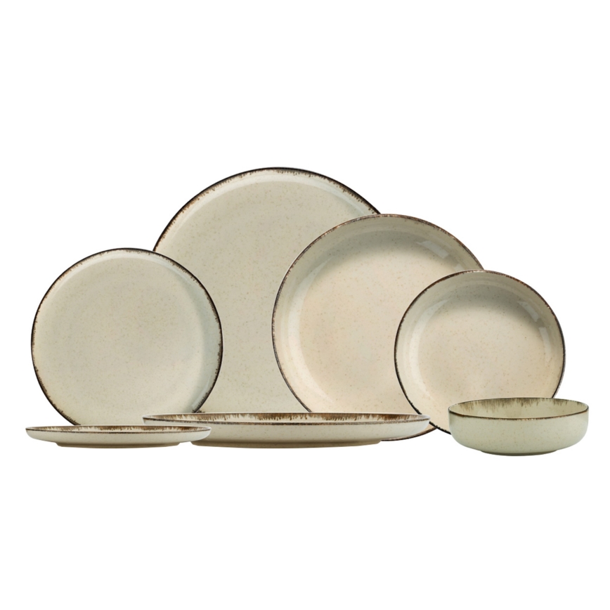 Jídelní sada 24 ks béžová/porcelán