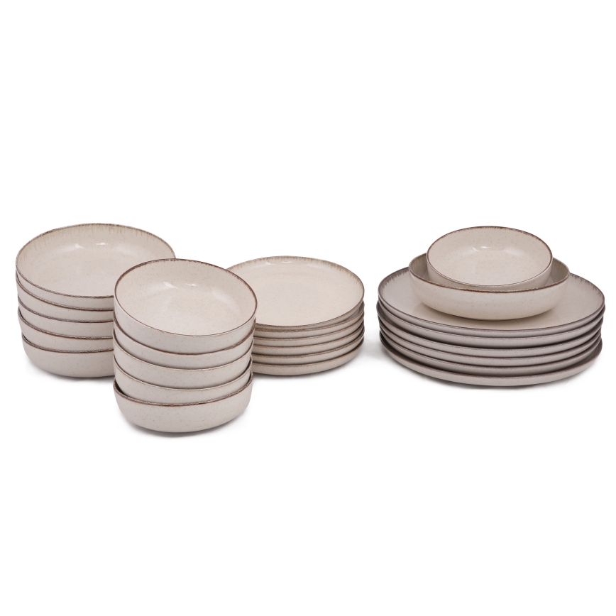Jídelní sada 24 ks béžová/porcelán