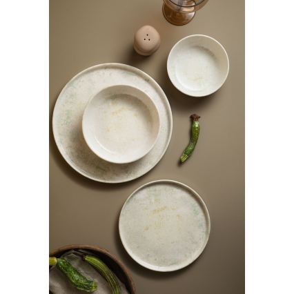Jídelní sada 24 ks béžová/porcelán