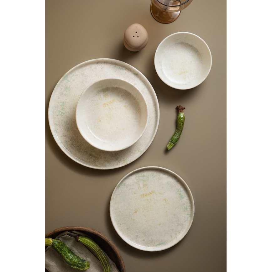 Jídelní sada 24 ks béžová/porcelán