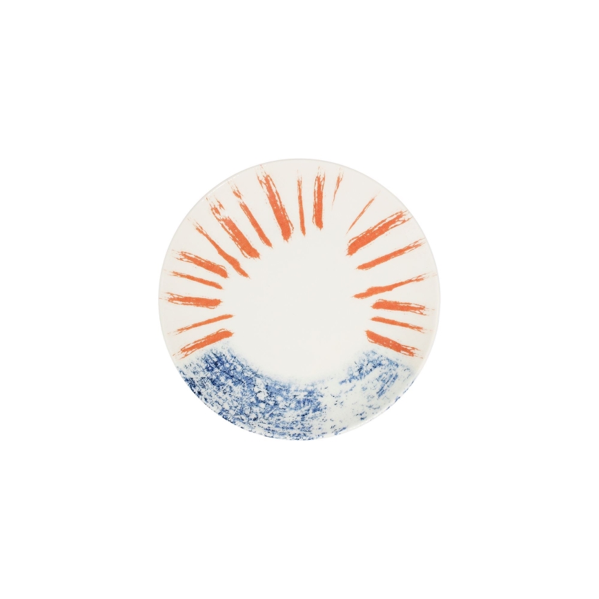 Jídelní sada 24 ks bílá/červená/modrá /porcelán