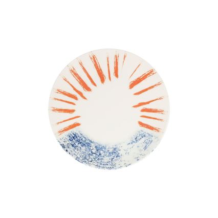 Jídelní sada 24 ks bílá/červená/modrá /porcelán
