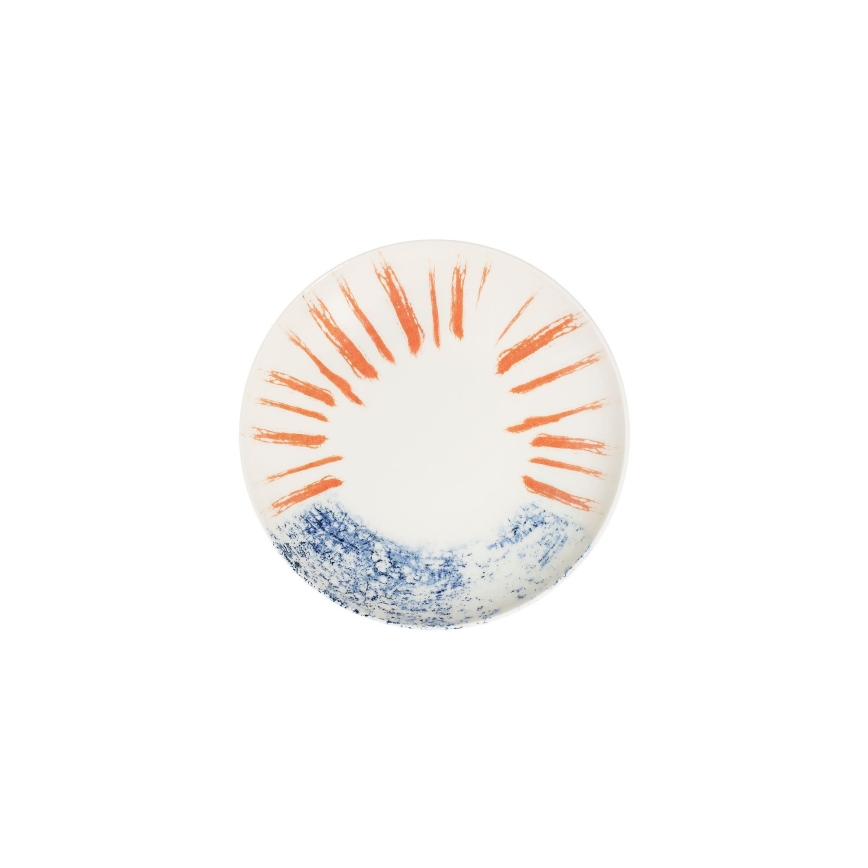 Jídelní sada 24 ks bílá/červená/modrá /porcelán