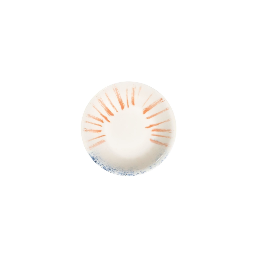 Jídelní sada 24 ks bílá/červená/modrá /porcelán