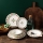 Jídelní sada 24 ks bílá/červená/zelená/porcelán