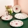Jídelní sada 24 ks bílá/červená/zelená/porcelán