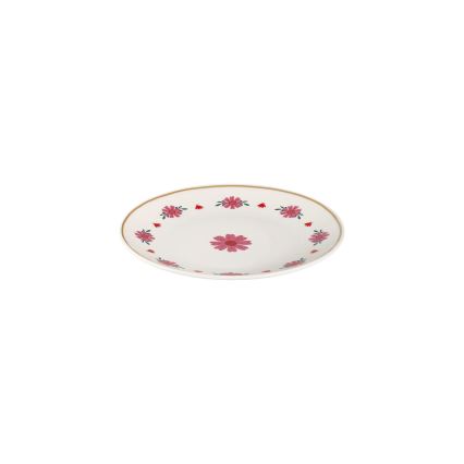 Jídelní sada 24 ks bílá/červená/zelená/porcelán