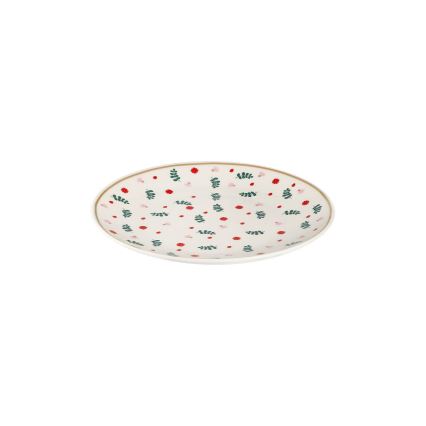 Jídelní sada 24 ks bílá/červená/zelená/porcelán