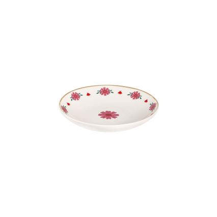 Jídelní sada 24 ks bílá/červená/zelená/porcelán