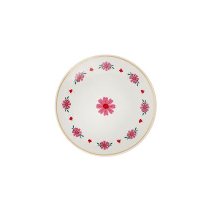 Jídelní sada 24 ks bílá/červená/zelená/porcelán