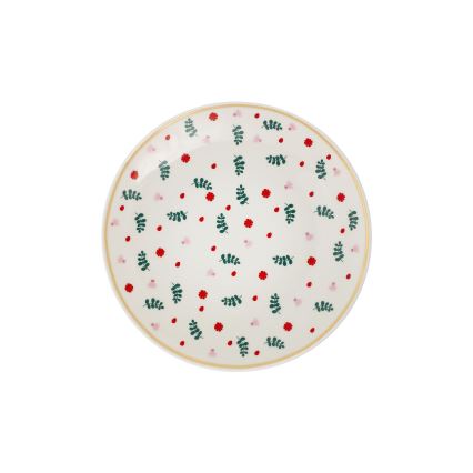 Jídelní sada 24 ks bílá/červená/zelená/porcelán