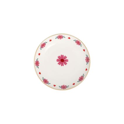 Jídelní sada 24 ks bílá/červená/zelená/porcelán