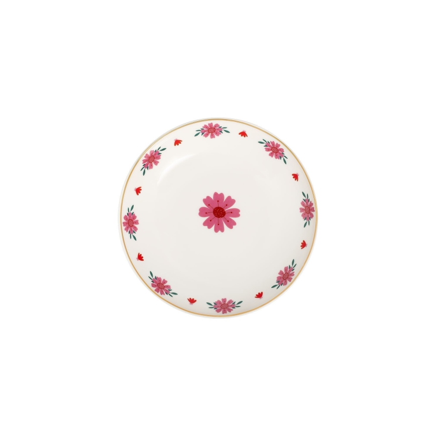 Jídelní sada 24 ks bílá/červená/zelená/porcelán