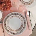 Jídelní sada 24 ks bílá/hnědá/porcelán