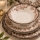 Jídelní sada 24 ks bílá/hnědá/porcelán