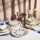 Jídelní sada 24 ks bílá/modrá/červená/porcelán