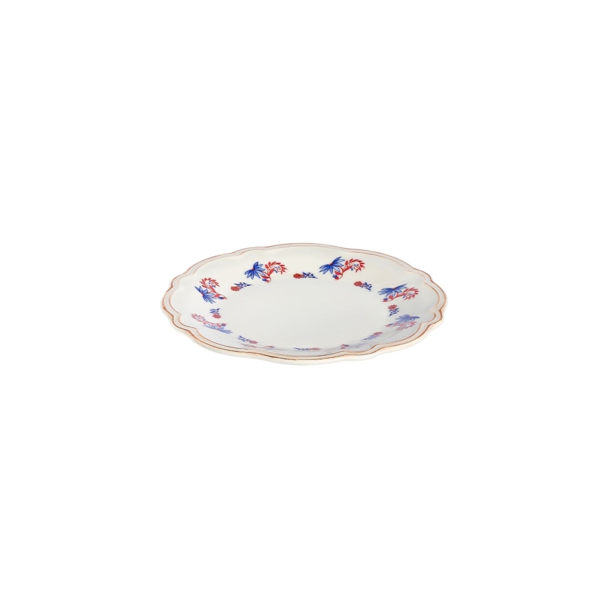 Jídelní sada 24 ks bílá/modrá/červená/porcelán