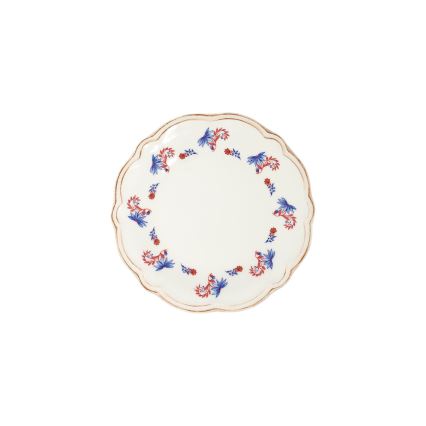 Jídelní sada 24 ks bílá/modrá/červená/porcelán
