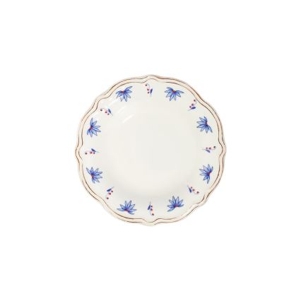 Jídelní sada 24 ks bílá/modrá/červená/porcelán