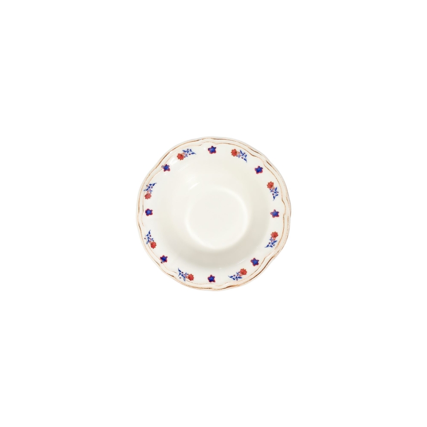 Jídelní sada 24 ks bílá/modrá/červená/porcelán
