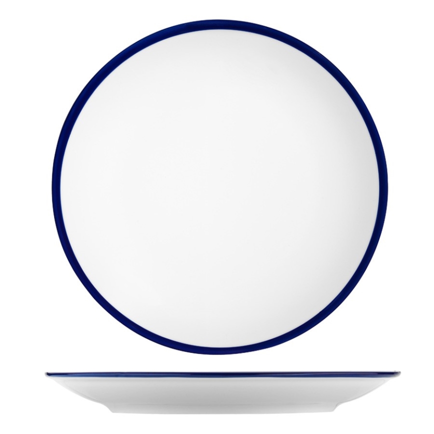 Jídelní sada 24 ks bílá/modrá/porcelán