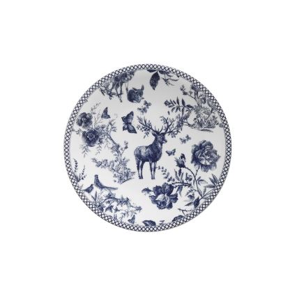Jídelní sada 24 ks bílá/modrá/porcelán