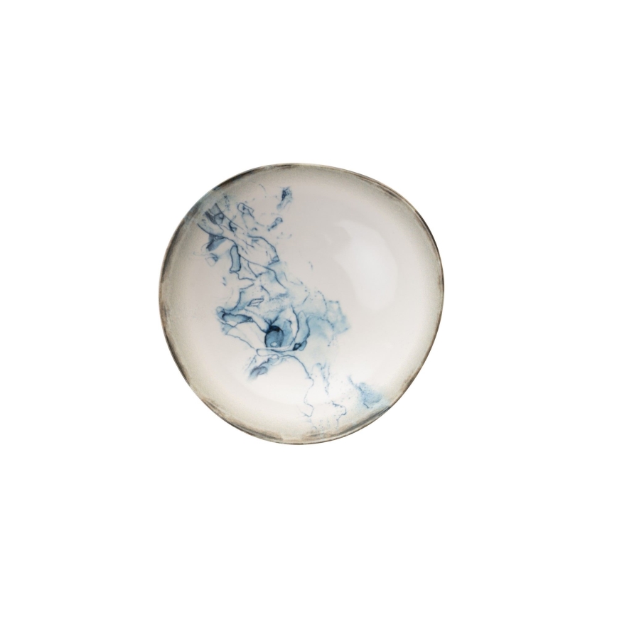 Jídelní sada 24 ks bílá/modrá/porcelán