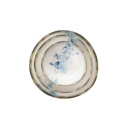 Jídelní sada 24 ks bílá/modrá/porcelán