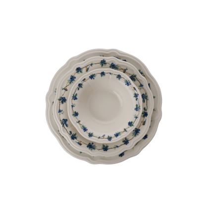 Jídelní sada 24 ks bílá/modrá/porcelán