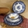 Jídelní sada 24 ks bílá/modrá/porcelán