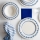 Jídelní sada 24 ks bílá/modrá/porcelán