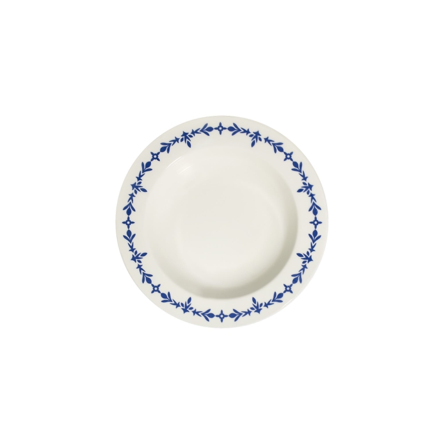 Jídelní sada 24 ks bílá/modrá/porcelán