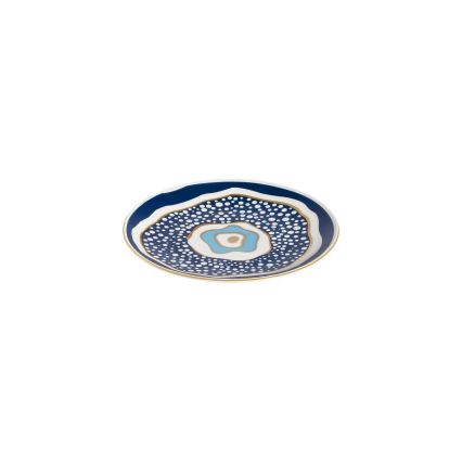 Jídelní sada 24 ks bílá/modrá/zlatá/porcelán