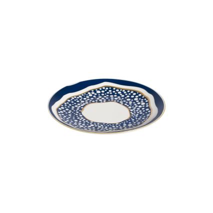 Jídelní sada 24 ks bílá/modrá/zlatá/porcelán