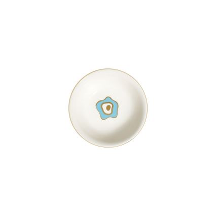 Jídelní sada 24 ks bílá/modrá/zlatá/porcelán