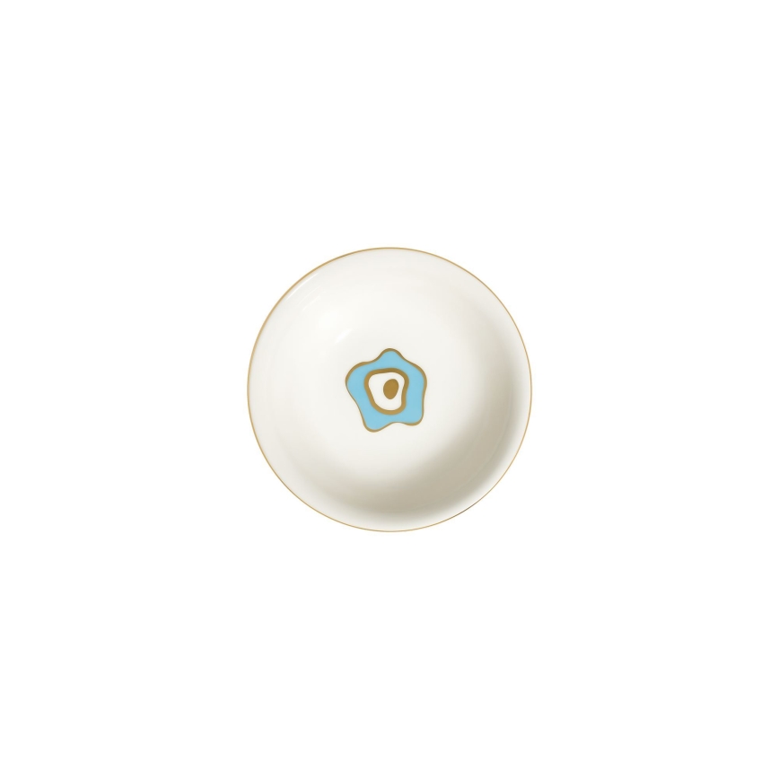 Jídelní sada 24 ks bílá/modrá/zlatá/porcelán