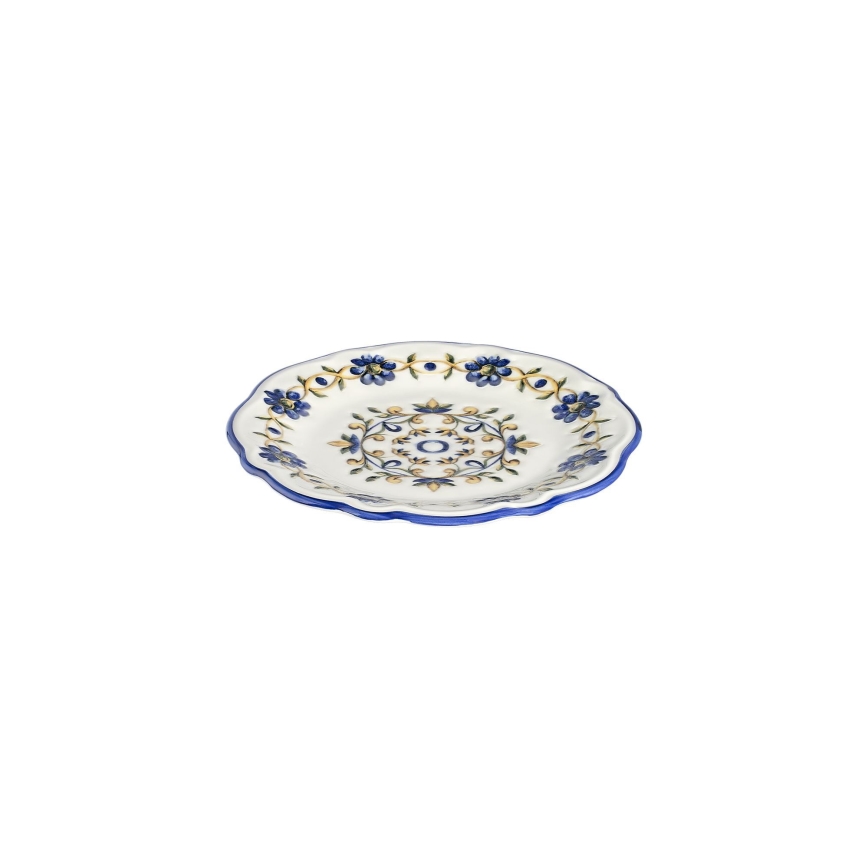 Jídelní sada 24 ks bílá/modrá/žlutá/porcelán
