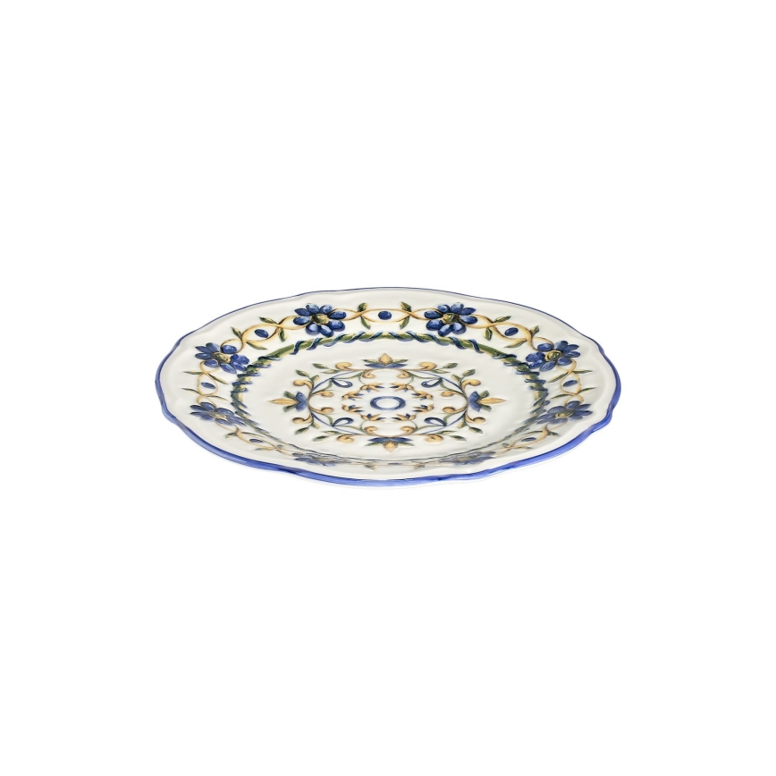 Jídelní sada 24 ks bílá/modrá/žlutá/porcelán