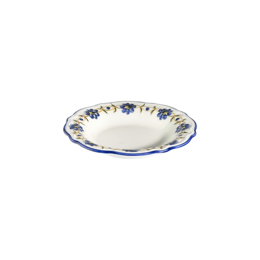 Jídelní sada 24 ks bílá/modrá/žlutá/porcelán
