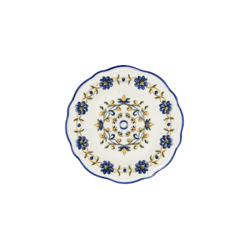 Jídelní sada 24 ks bílá/modrá/žlutá/porcelán