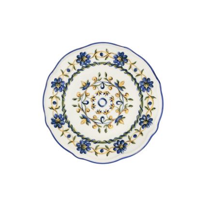 Jídelní sada 24 ks bílá/modrá/žlutá/porcelán