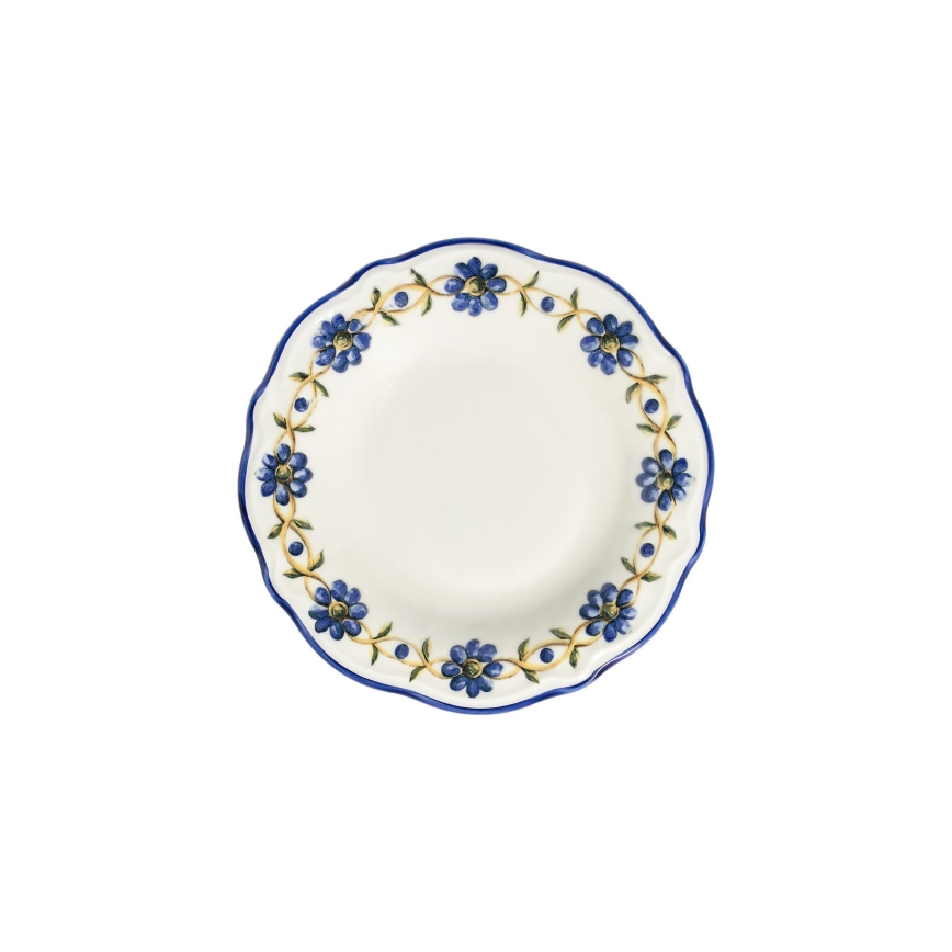 Jídelní sada 24 ks bílá/modrá/žlutá/porcelán