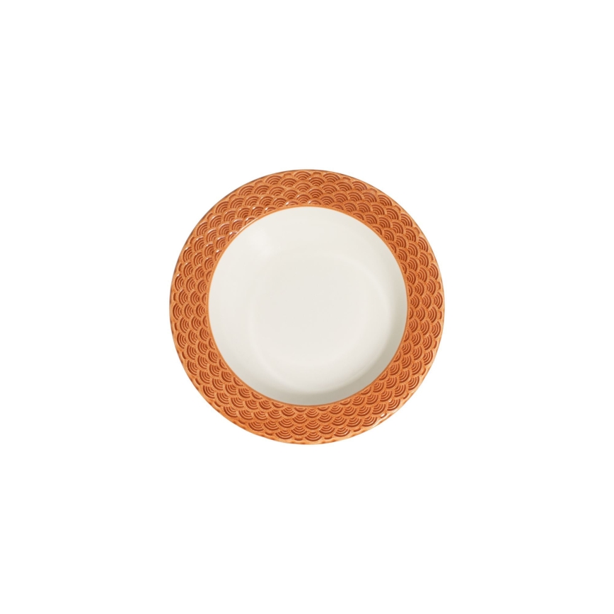 Jídelní sada 24 ks bílá/oranžová/porcelán