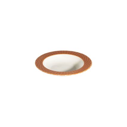 Jídelní sada 24 ks bílá/oranžová/porcelán